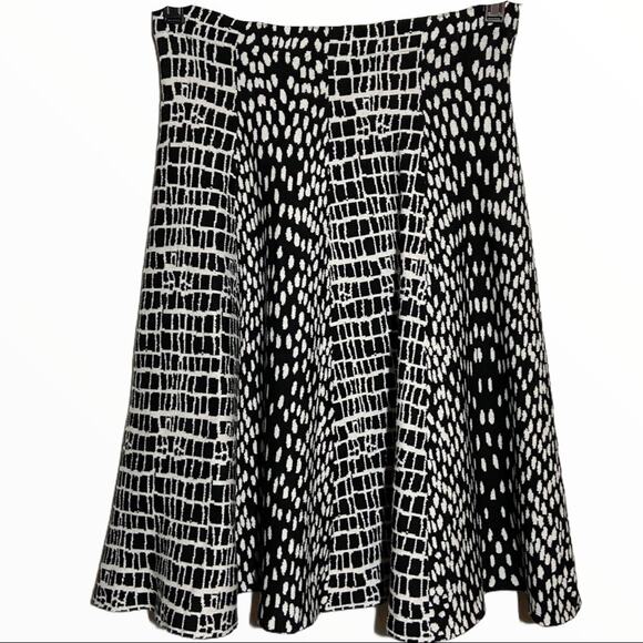 Milano Giraffe Print Knit Full Skirt Poodle Skirt 50s Black White Small 26" - Picture 1 of 4